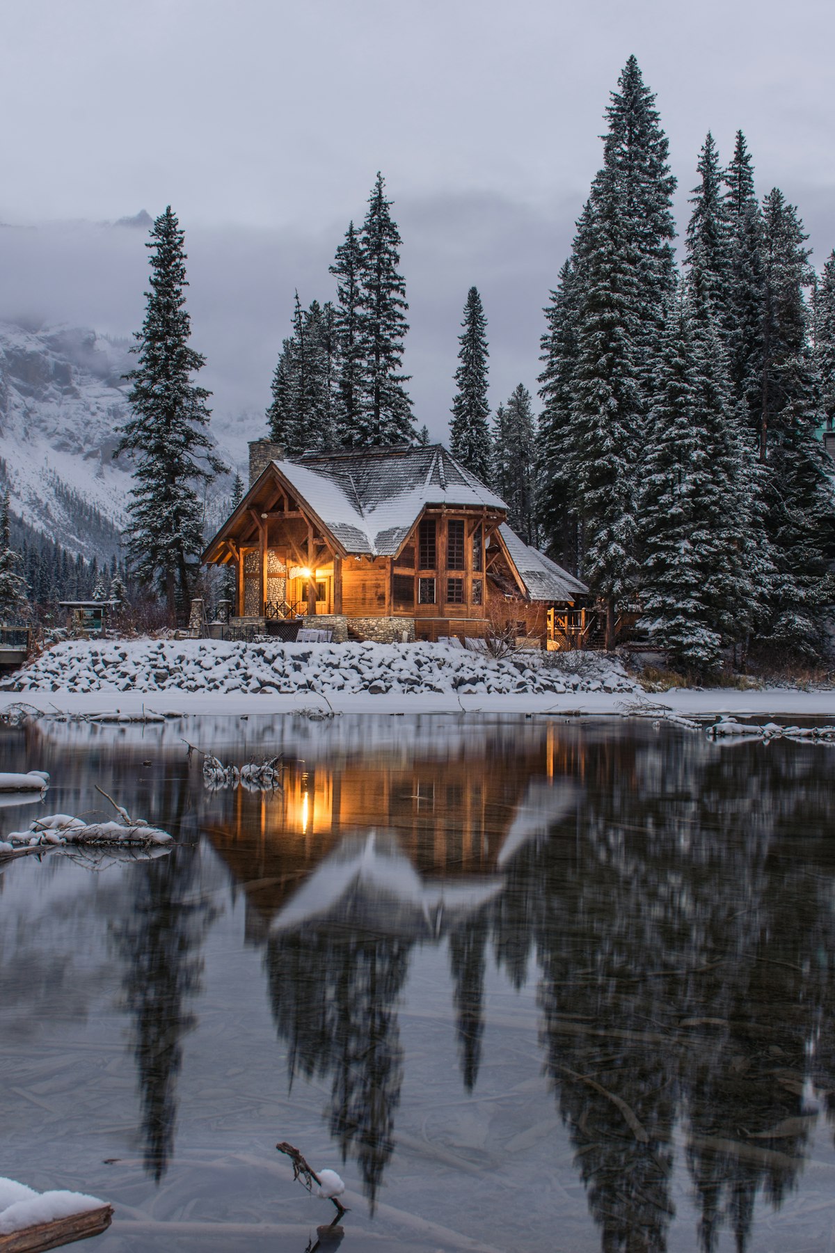 Cozy wooden chalet in the forest